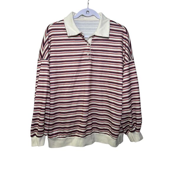 Lioness Tops - Lioness Striped Rugby Oversized Jersey Top Small